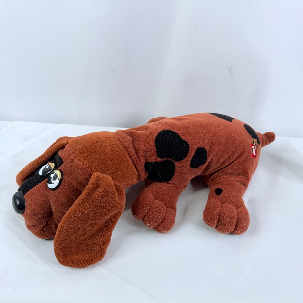 Vintage Pound Puppies Plush Dog Red Brown Black Eye Spots Tonka Stuffed Animal